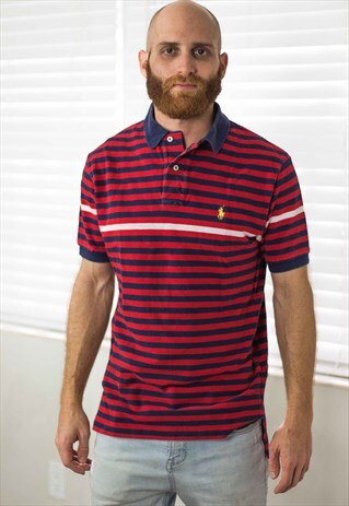 VINTAGE POLO RALPH LAUREN SHIRT LOGO 90S M 10