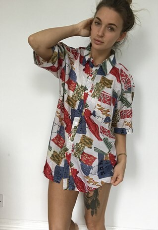 PATTERNED OVERSIZED RETRO VINTAGE UNISEX FESTIVAL SHIRT