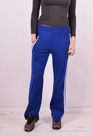WOMENS VINTAGE TRACKSUIT TROUSERS W30 L30 BLUE 90S