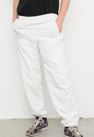 WHITE TRACK PANTS