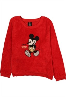 Vintage 90's Diseny Fleece Jumper Mickey Mouse Crew Neck