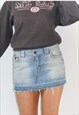 Y2K  BLUE DENIM MICRO MINI SKIRT 