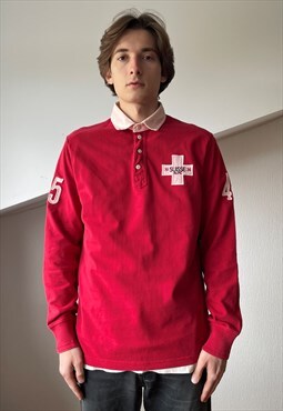 Vintage POLO RALPH LAUREN Rugby Shirt Switzerland Top Red