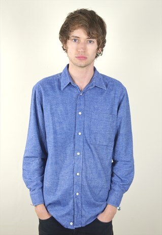90S VINTAGE BLUE C&A FLANNEL SHIRT