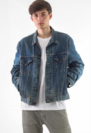 VINTAGE LEVIS TRUCKER 90S BLUE DENIM JEANS
