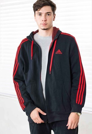 VINTAGE ADIDAS HOODIE SWEATSHIRT LOGO 90S XL 24.8