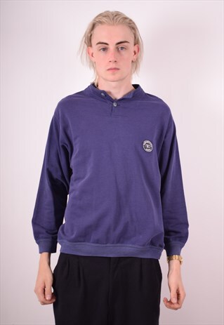 VALENTINO MENS VINTAGE SWEATSHIRT JUMPER LARGE PURPLE 90S