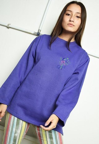 VINTAGE 90'S RETRO FLORAL OVERSIZED SWEATSHIRT JUMPER