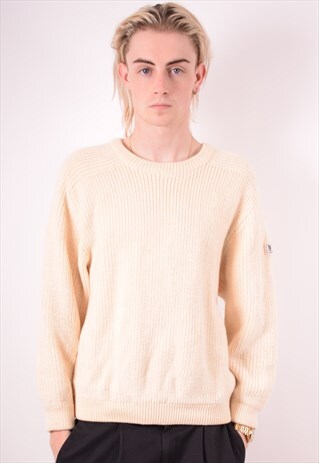 MARINA YACHTING MENS VINTAGE JUMPER SWEATER MEDIUM BEIGE 90S