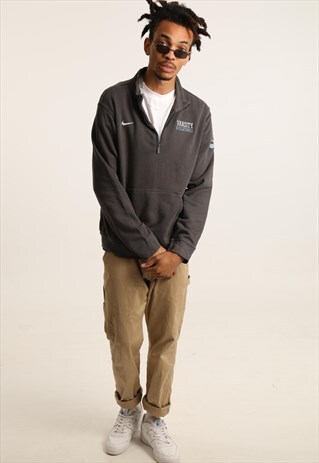 VINTAGE NIKE EMBROIDERED LOGO 1/4 ZIP SWEATSHIRT