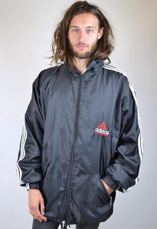 VINTAGE 90'S ADIDAS RAIN COAT WITH FOLDAWAY HOOD