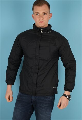VINTAGE K-WAY WINDBREAKER JACKET IN BLACK NJ781