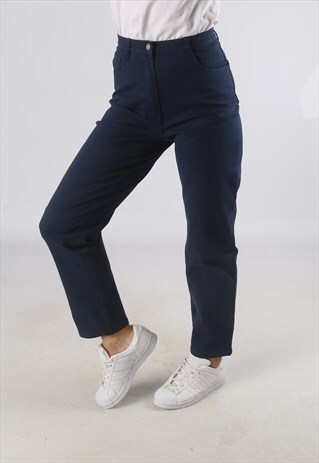 VINTAGE HIGH WAISTED JEANS STRAIGHT LEG UK 8 (KUBL)