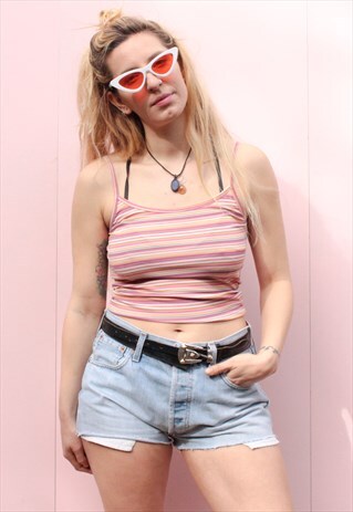 VINTAGE 90'S STRIPE STRAPPY TOP