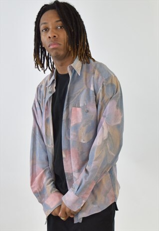 VINTAGE 90S PINK BLUE PATTERNED SHIRT