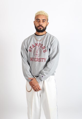 VINTAGE CHAMPION COLLEGE SWEATSHIRT GREY