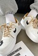 RETRO CLASSIC SNEAKERS BUTTERFLIES TRAINERS IN WHITE