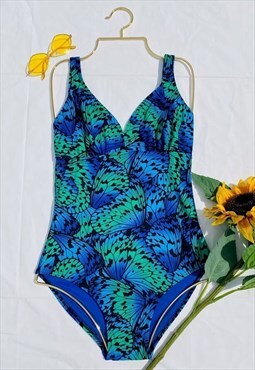 Vintage 90's Colourful Abstract Butterfly Print Swimsuit