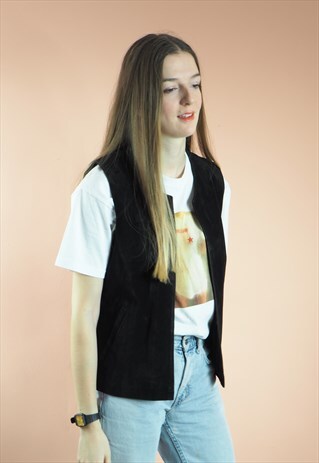VINTAGE SUEDE LEATHER WAISTCOAT