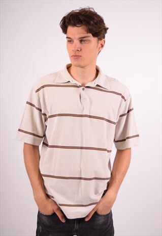 VINTAGE FILA POLO SHIRT STRIPES GREY
