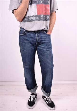 LEVI'S 501 MENS VINTAGE JEANS W34 L34 BLUE 90'S