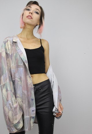 VINTAGE 80S/90S OVERSIZED PATTERNED SHIRT