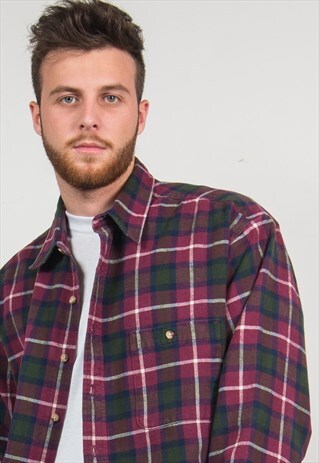 VINTAGE CHECK FLANNEL SHIRT