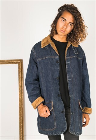 VINTAGE 80S LEVIS WINTER SHEEPSKIN LONG JACKET / R1200R128