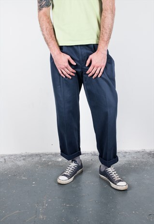 VINTAGE 1980S DOCKERS NAVY BLUE TROUSERS