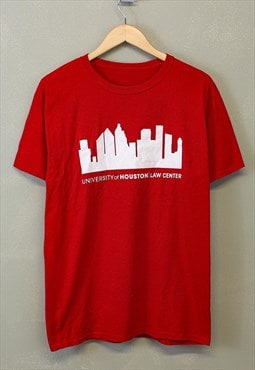 Vintage University Of Houston Tee Red Short Sleeve 90s