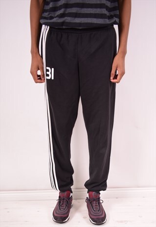 ADIDAS MENS VINTAGE TRACKSUIT TROUSERS XXL BLACK 90S