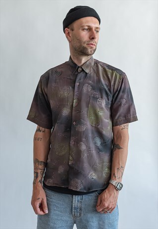 VINTAGE 80S PURPLE SHIRT WITH PATTERN