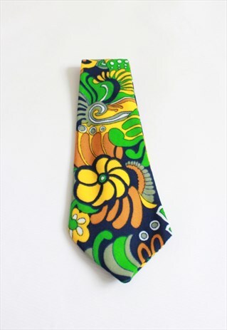 80S VINTAGE MULTI FLORAL PRINT TIE