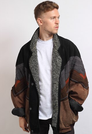 VINTAGE AZTEC FLEECE LINED FESTIVAL JACKET