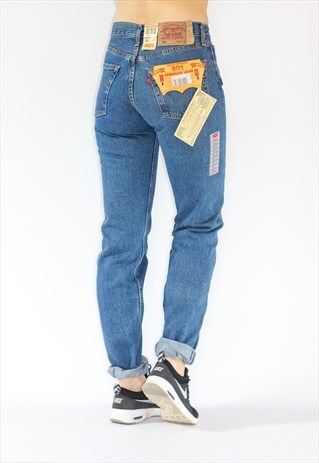 RARE DEADSTOCK VINTAGE 501 HIGH WAIST TAPERED LEVI JEANS