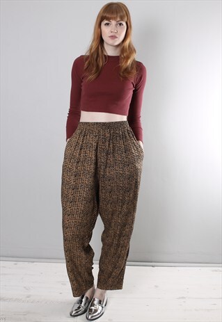 VINTAGE 80S PATTERNED HIGH WAISTED TROUSERS