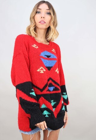 VINTAGE OVERSIZED PATTERNED JUMPER