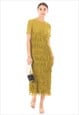 Pleated Midi dress with multi layer fringed tassel design