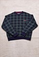 Vintage 90s Chaps Ralph Lauren Green/Navy Check Sweater