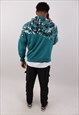 VINTAGE MEN'S NIKE DRI-FIT TURQUOISE PULLOVER HOODIE