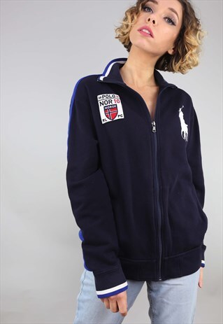 VINTAGE RETRO POLO RALPH LAUREN ZIP UP SWEATER TRACK TOP