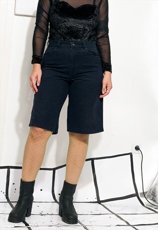 VINTAGE DENIM SHORTS 90S WIDE-LEG GRUNGE BOYFRIEND JEANS