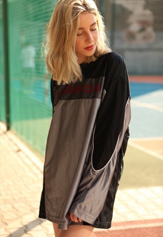VINTAGE Y2K OVERSIZED RAVE TECHNO JUMPER SILVER MESH