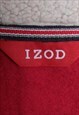 RED IZOD QUARTER ZIP FLEECE - MEDIUM