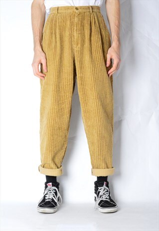VINTAGE 70S MUSTARD BROWN CORDUROY PANTS
