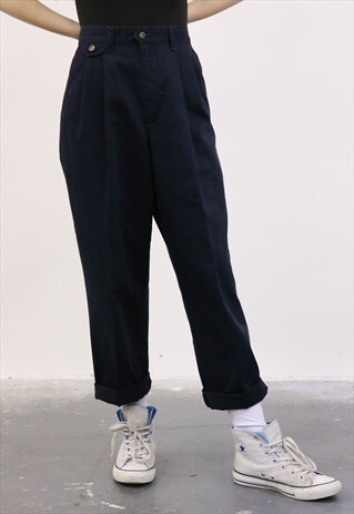 DOCKERS VINTAGE 1980S NAVY BLUE TROUSERS