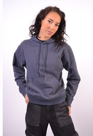 VINTAGE CHAMPION HOODIE JUMPER BLUE