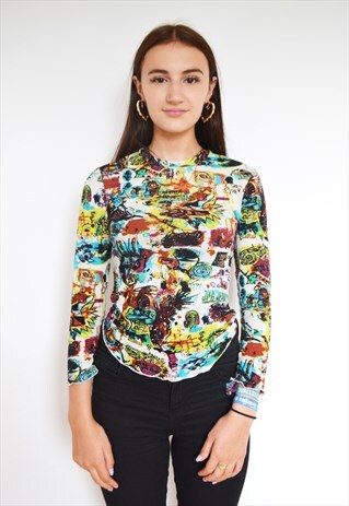 VTG 90'S GAULTIER SEMI SHEER ABSTRACT TOP