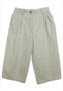 Vintage 80s Capri Shorts High Rise Beige Khaki Long Bermudas