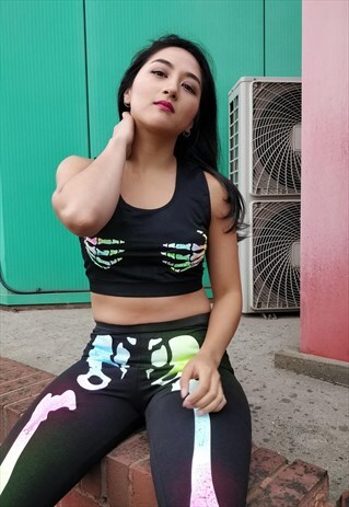 NEON SKELETON CROP TOP